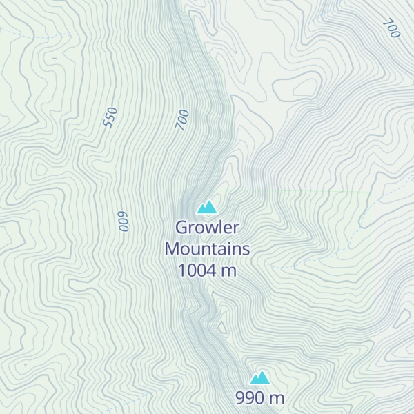 Map of Growler Mountains