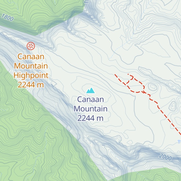 Map of Canaan Mountain