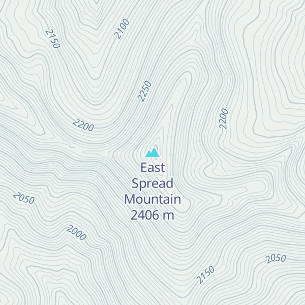 Map of East Spread Mountain