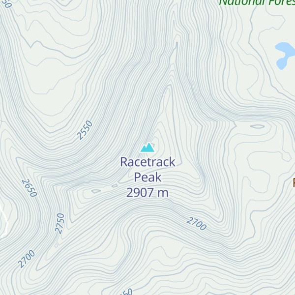 Map of Racetrack Peak