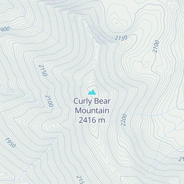 Map of Curly Bear Mountain