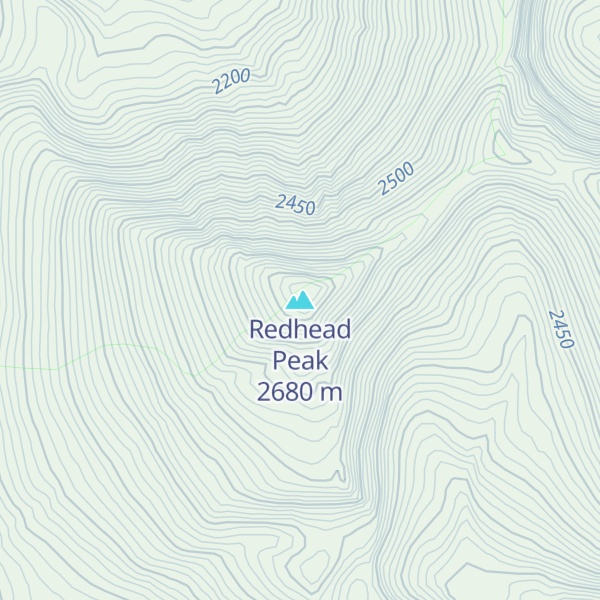 Map of Redhead Peak
