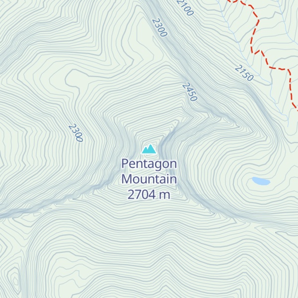 Map of Pentagon Mountain