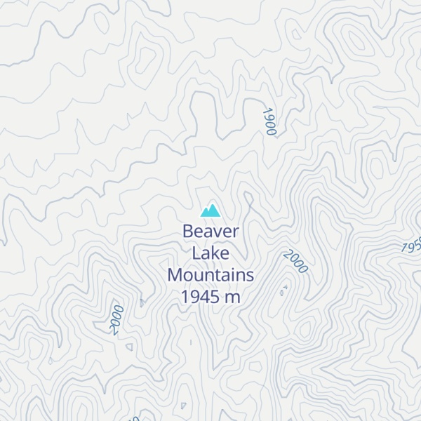 Map of Beaver Lake Mountains