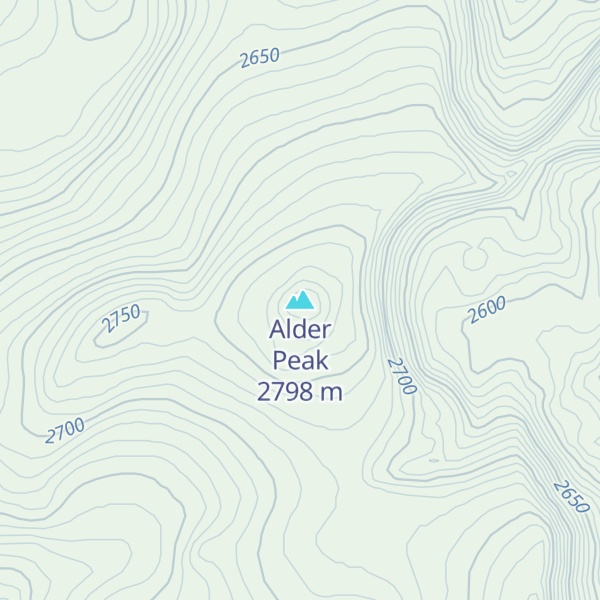 Map of Alder Peak