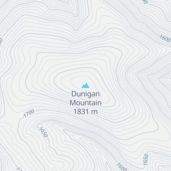 Map of Dunigan Mountain