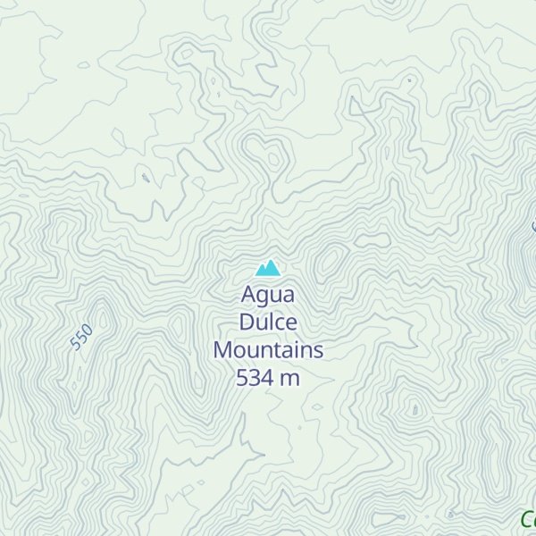 Map of Agua Dulce Mountains