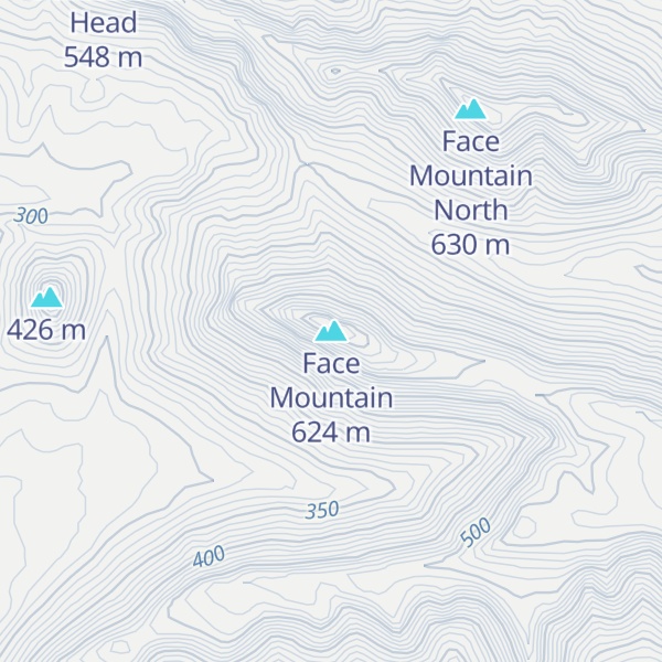 Map of Face Mountain