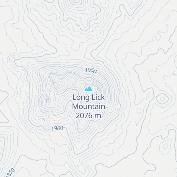 Map of Long Lick Mountain
