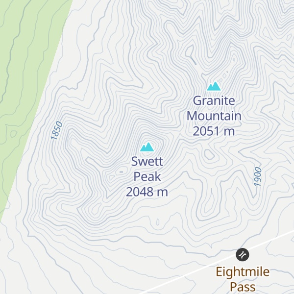 Map of Swett Peak