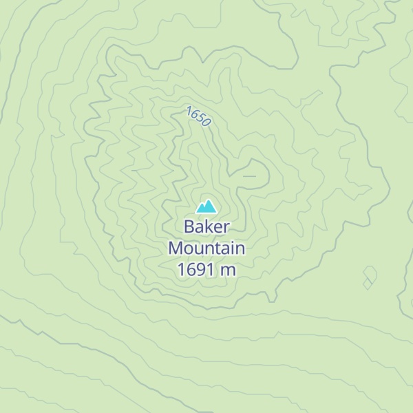 Map of Baker Mountain