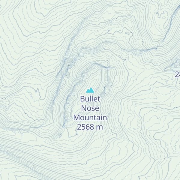 Map of Bullet Nose Mountain
