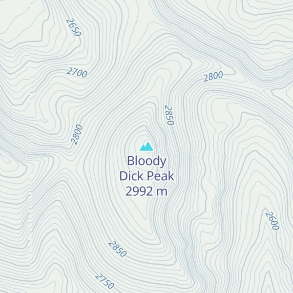 Map of Bloody Dick Peak