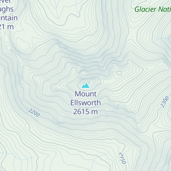 Map of Mount Ellsworth