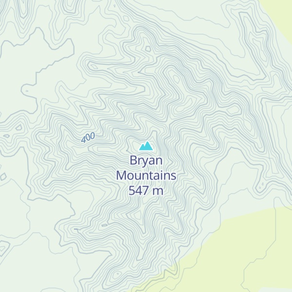 Map of Bryan Mountains