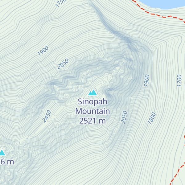 Map of Sinopah Mountain