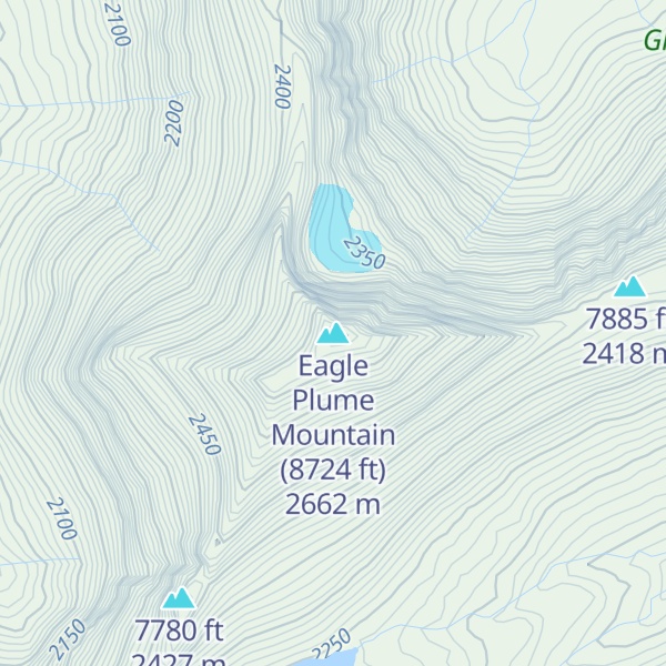 Map of Eagle Plume Mountain (8724 ft)