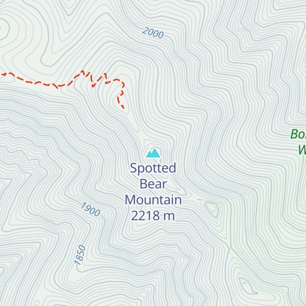 Map of Spotted Bear Mountain