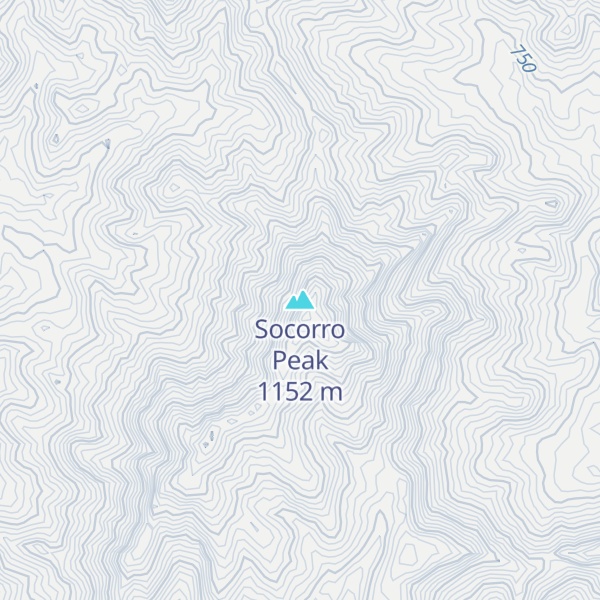 Map of Socorro Peak