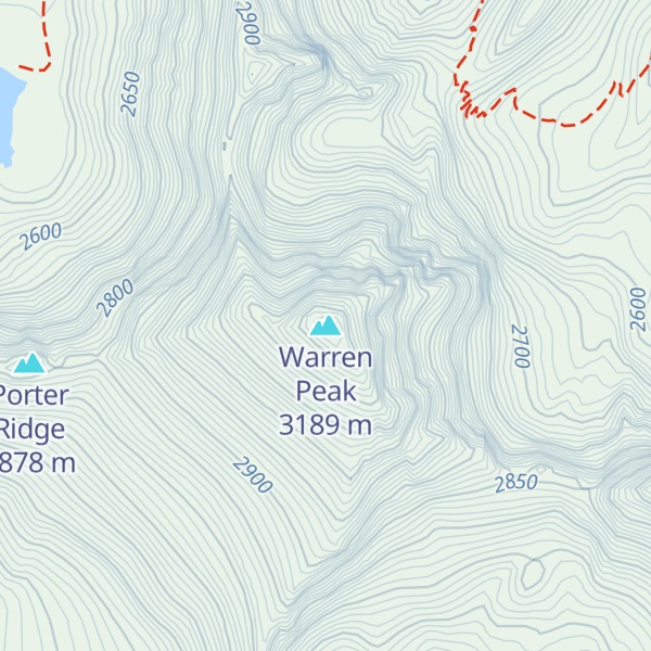 Map of Warren Peak