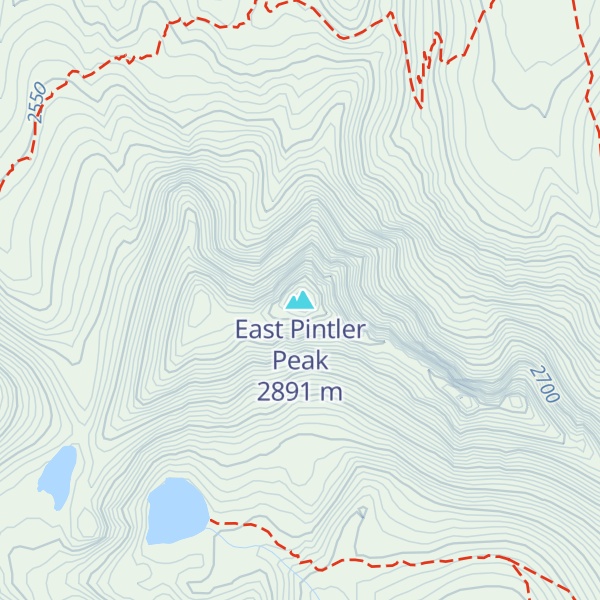 Map of East Pintler Peak