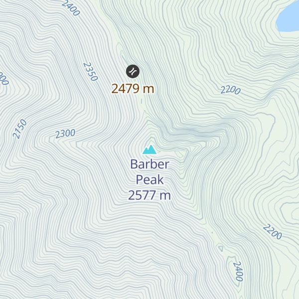 Map of Barber Peak