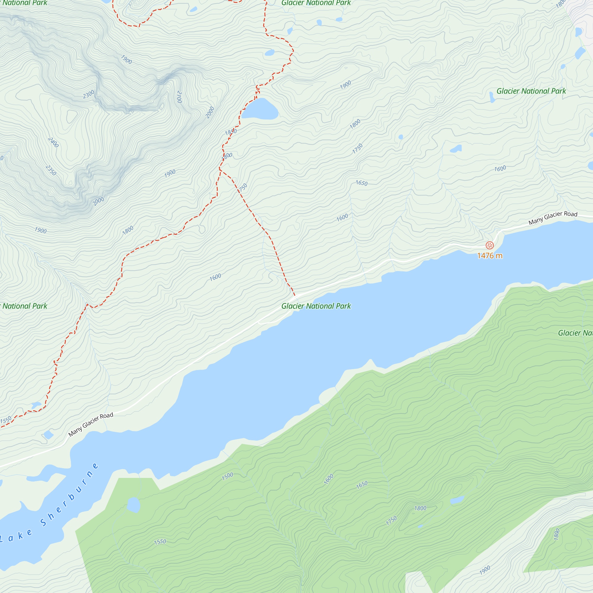 Many Glacier Entrance Station map