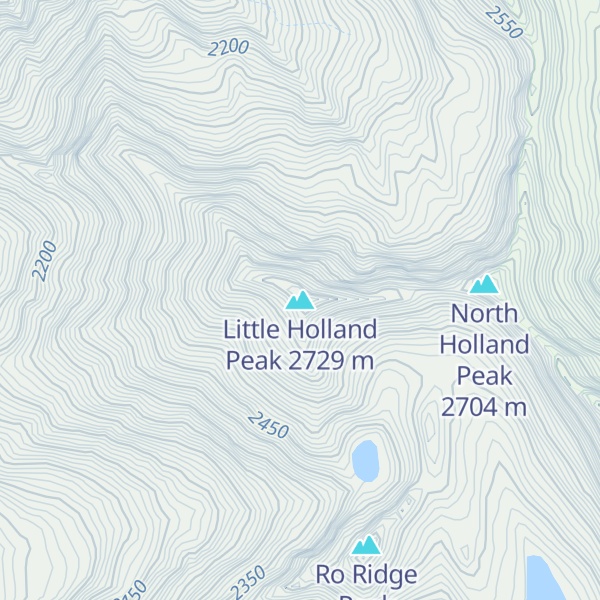 Map of Little Holland Peak