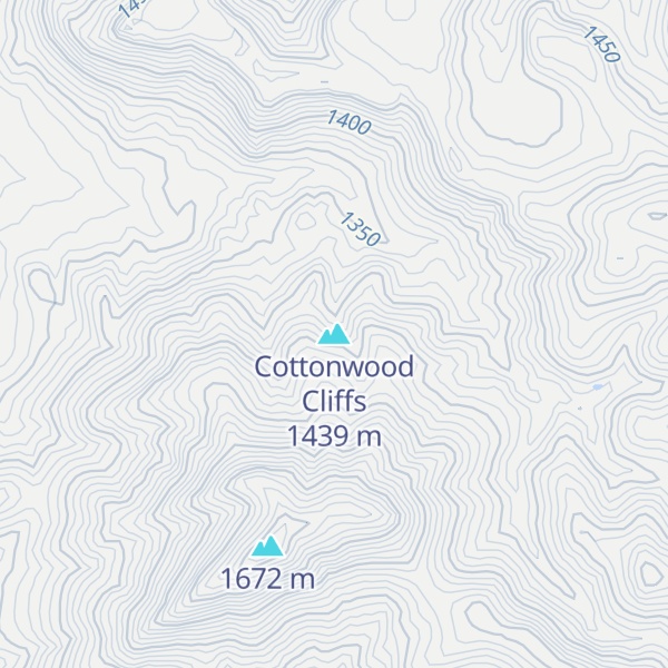 Map of Cottonwood Cliffs