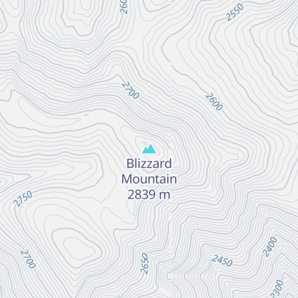 Map of Blizzard Mountain