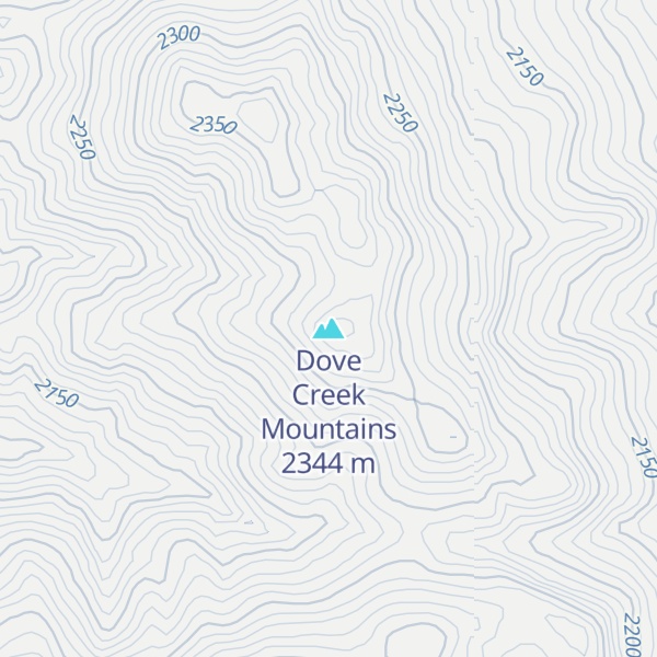 Map of Dove Creek Mountains