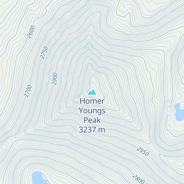 Map of Homer Youngs Peak