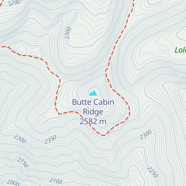 Map of Butte Cabin Ridge