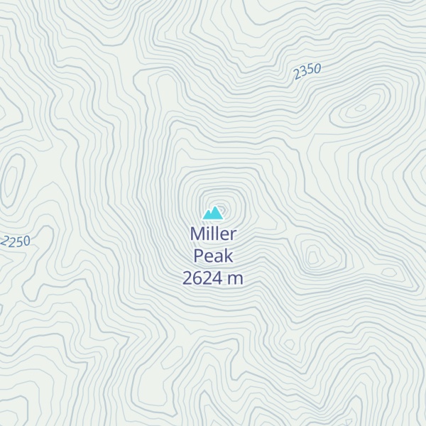 Map of Miller Peak