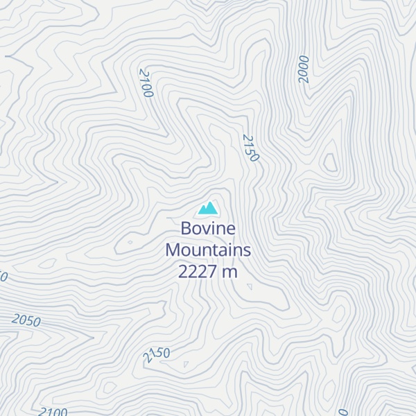 Map of Bovine Mountains