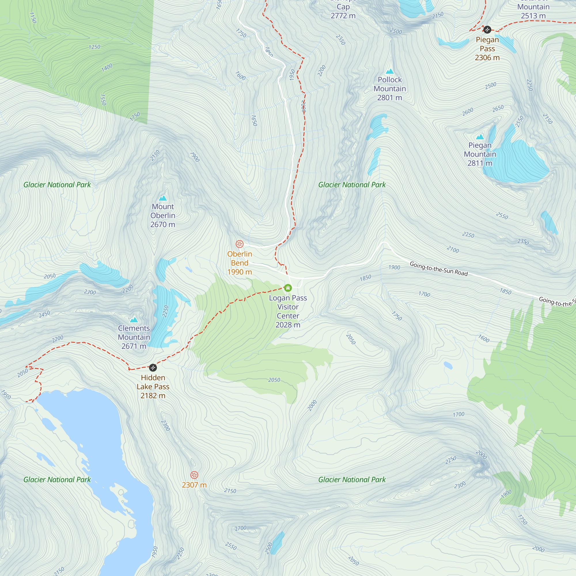 Logan Pass Visitor Center map