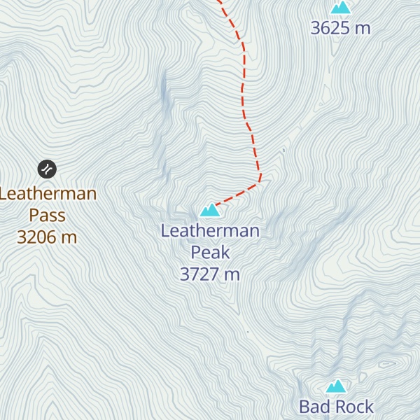 Map of Leatherman Peak