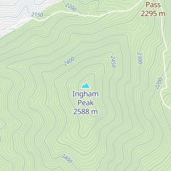 Map of Ingham Peak