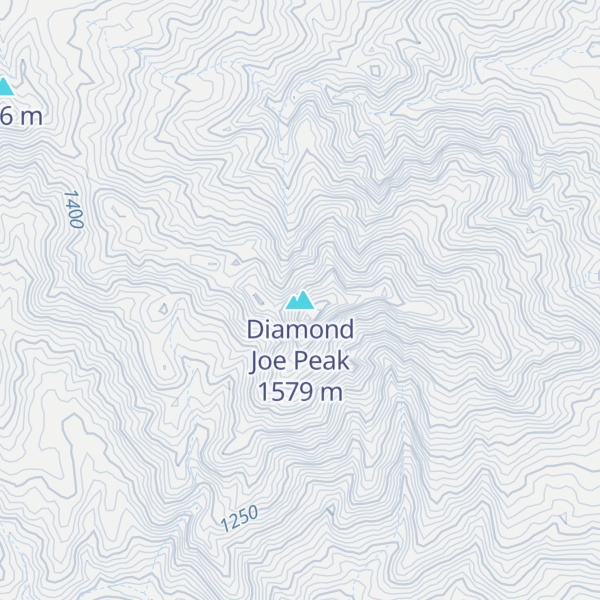 Map of Diamond Joe Peak