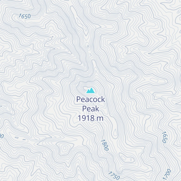Map of Peacock Peak