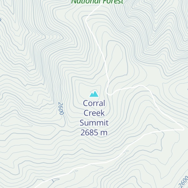 Map of Corral Creek Summit