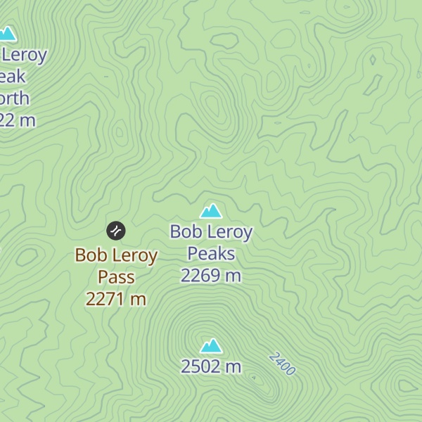 Map of Bob Leroy Peaks