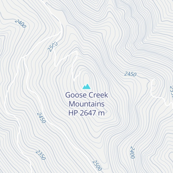 Map of Goose Creek Mountains HP