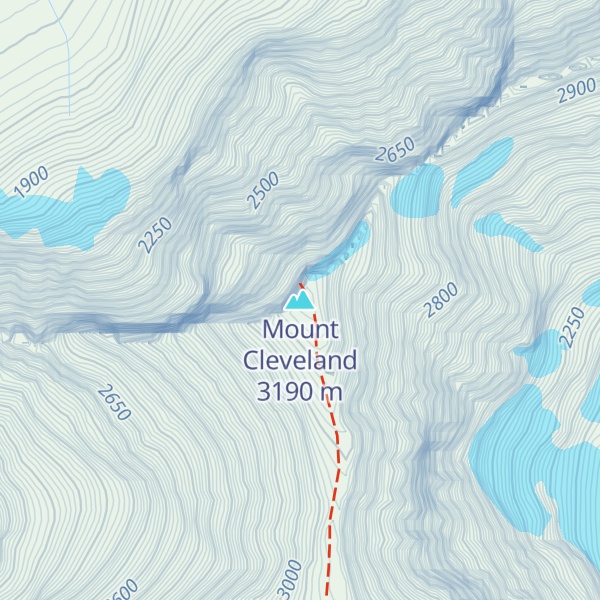 Map of Mount Cleveland