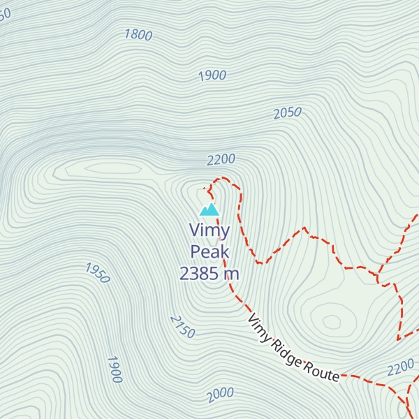 Map of Vimy Peak