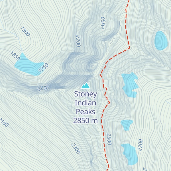 Map of Stoney Indian Peaks