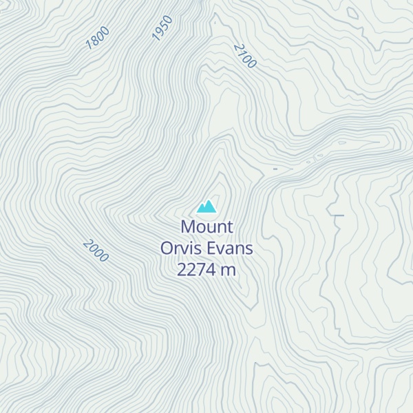 Map of Mount Orvis Evans