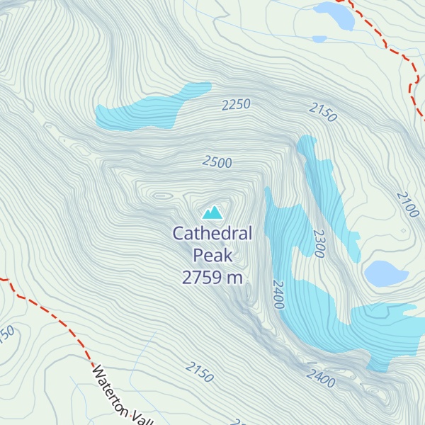 Map of Cathedral Peak