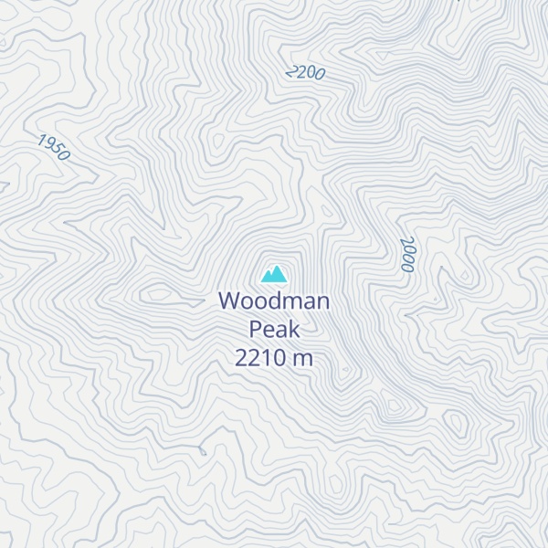 Map of Woodman Peak