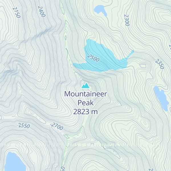 Map of Mountaineer Peak